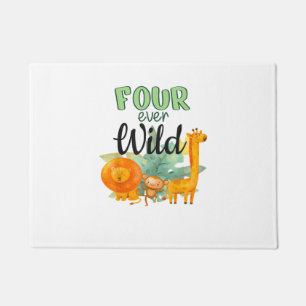 Paillasson QUATRE fois Giraffe sauvage Singe Lion Jungle 4e B