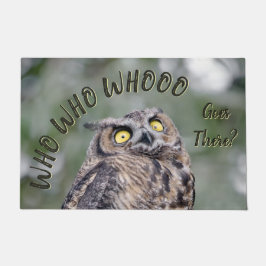Paillasson Qui Y Va ? Funny Owl Doormat