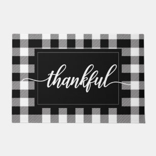 Paillasson Quote de buffle noir et blanc plaid