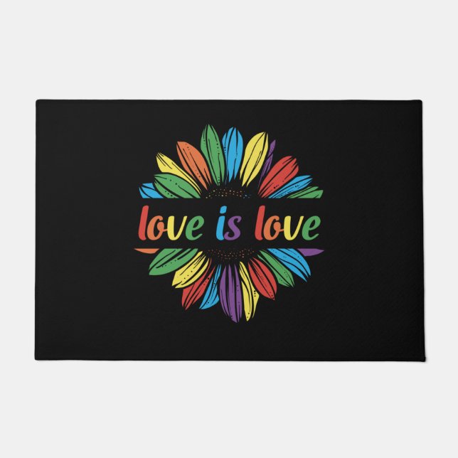 Paillasson Rainbow Sunflower Love is Love (Devant)