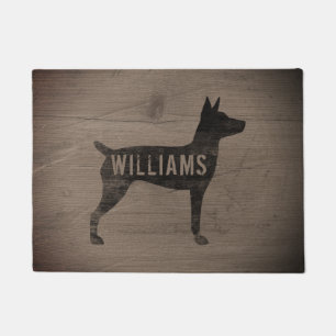 Paillasson Rat Terrier Chien Silhouette Rustique Personnalisé