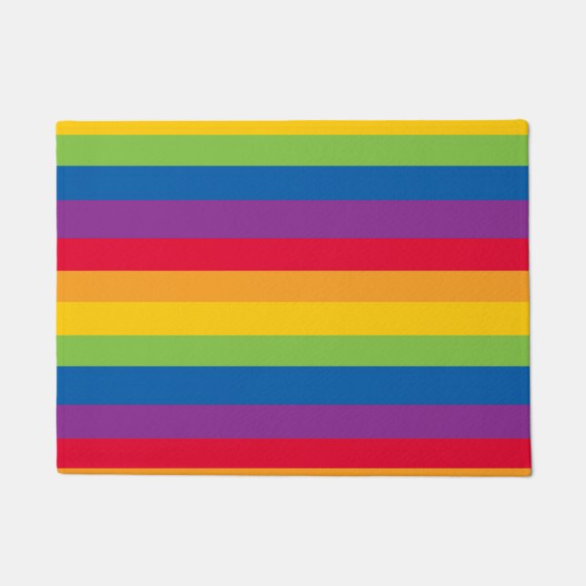 Paillasson Rayures de couleurs arc-en-ciel (Devant)
