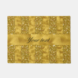 Paillasson Rayures de parties scintillantes d'or de Faux sur