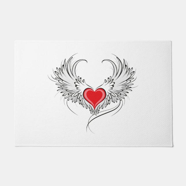 Paillasson Red Angel Coeur avec ailes (Devant)