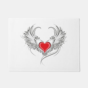 Paillasson Red Angel Coeur avec ailes