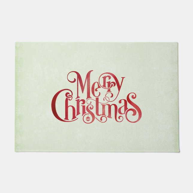 Paillasson Red Joyeux Noël Typographie Festive Police (Devant)