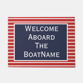 Paillasson Red White & Blue Welcome Aboard Boat Doormat