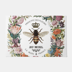 PAILLASSON REINE BOTANIQUE VINTAGE MODERNE BEE