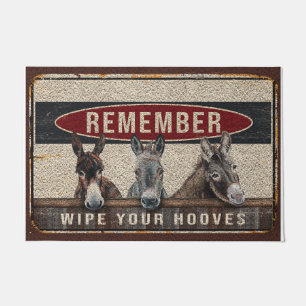Paillasson Remember Wipe Your Hooves Rug, Animal 
