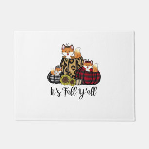 Paillasson Renard drôle C'est automne Y'all Thanksgiving Anim
