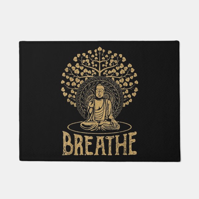 Paillasson Respire l'idée du Bouddha Yoga et méditation (Devant)