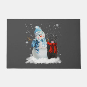 Paillasson Retriever à revêtement plat Chien Noël Snowman Chr