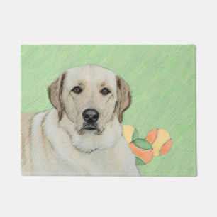 Paillasson Retriever du Labrador jaune et balles de tennis Pe