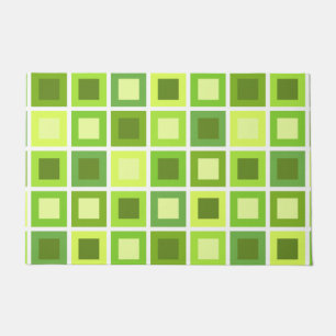 Paillasson Retro 1950 Carreaux Motif Chartreuse Green