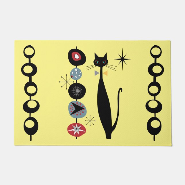 Paillasson Retro Atomique Moyen Siècle Moderne Cool mat de ch (Devant)