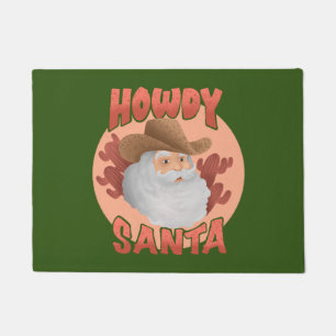 Paillasson Retro Howdy Père Noël Rustic Cowboy Noël