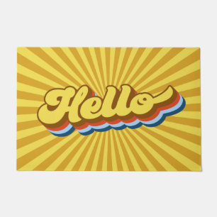 Paillasson Retro les années 70 Lettres Bonjour