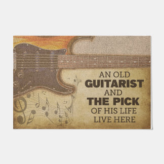 Paillasson Retro New Studio Mat, Guitariste Accueil personnal