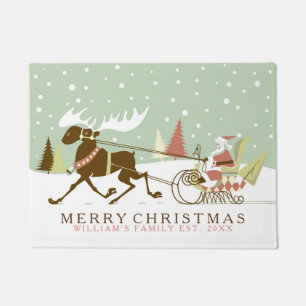 Paillasson Retro Reindeer & Santa Claus