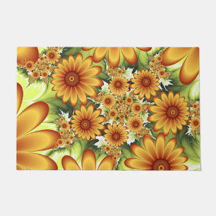 Paillasson Rêve Floral, Art Fractal Moderne Abstrait Fleur