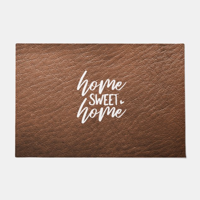 Paillasson Revêtement en cuir Brown | Maison Sweet Home (Devant)