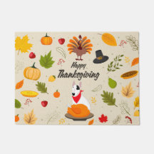 Rex TV Terrier Thanksgiving Door Mat