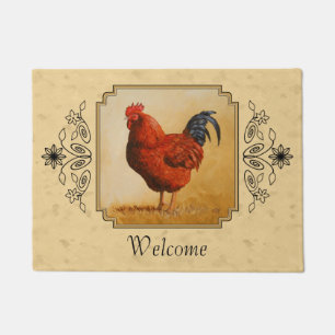 Paillasson Rhode Island Red Rooster Yellow Arrière - plan