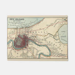 Paillasson Rivière Mississippi, Carte de la Nouvelle-Orléans,
