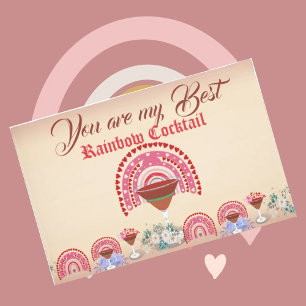 Paillasson Romantique Rainbow Cocktail Valentine Hearts Flora