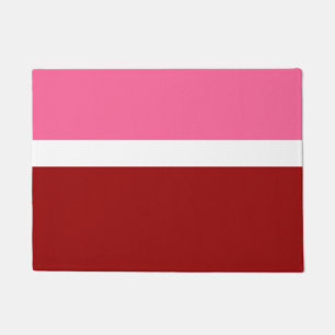 Paillasson Rose Blanc Marron Rouge Bloc de Couleurs 
