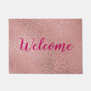 Paillasson Rose d'accueil Gold - Pink Cheetah Print