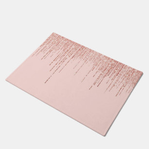 Paillasson Rose de luxe Gold Sparkly Glitter Fringe