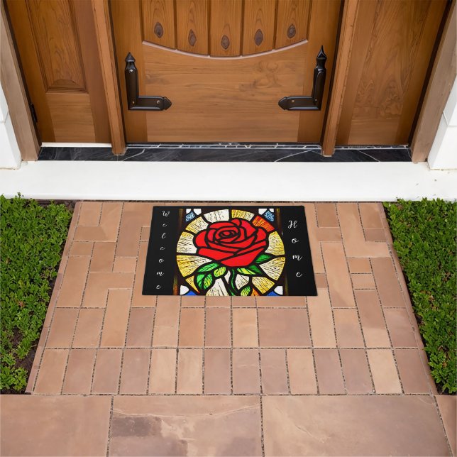 Paillasson Rose en verre tendu (De plein air)