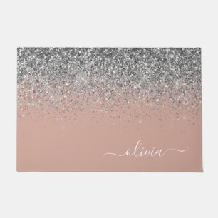 Paillasson Rose Gold Blush rose Parties scintillant argent Mo