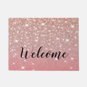 Paillasson Rose Gold Parties scintillant Girl Pink