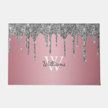 Rose Gold Rose Pailleté Monogramme Nom