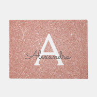 Rose Gold Sparkle Glitter Monogram