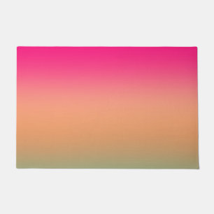 Paillasson Rose néon vert et brun sable tendance