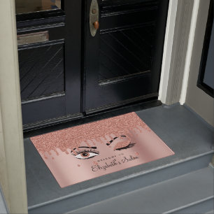 Paillasson Rose Pink Gold Eyelashes Parties scintillant de sé