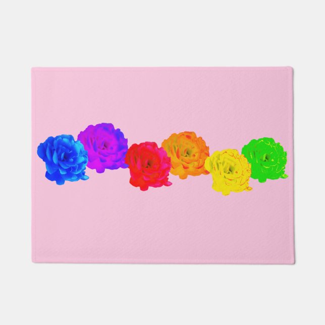 Paillasson Roses arc-en-ciel (Devant)