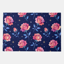 Roses Vibrantes Contre Ciel Nocturne Étoilé