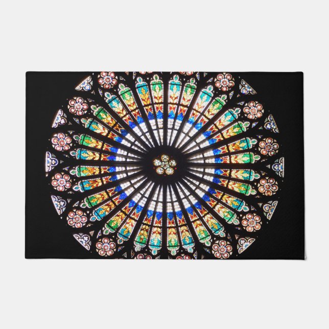 Paillasson rosette de la cathédrale en vitrail (Devant)