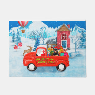 Paillasson Rottweiler Chien Livraison de Noël Camion Neige