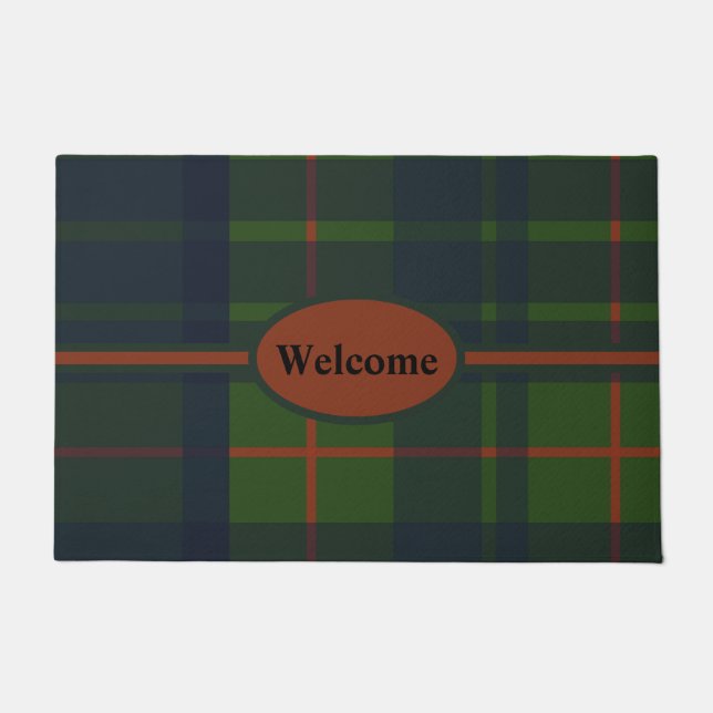 Paillasson Rouge bleu vert Tartan Plaid Scottish Plaid Doorma (Devant)