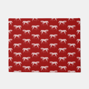 Paillasson Rouge occidental vintage d'art de cheval de motif