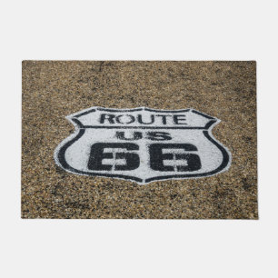 Paillasson Route 66 dans le bouclier routier américain peint