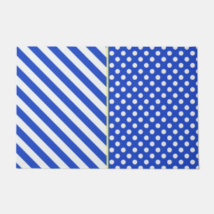 Paillasson Royal Blue Pois and Stripes par ShirleyTaylor