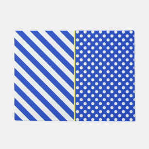 Paillasson Royal Blue Pois and Stripes par ShirleyTaylor