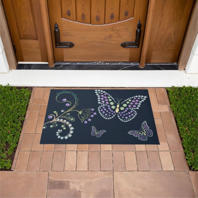 Paillasson Rug à papillon de jardin de printemps (De plein air)
