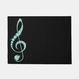 Paillasson Rug de notes musicales en pierre à bijoux